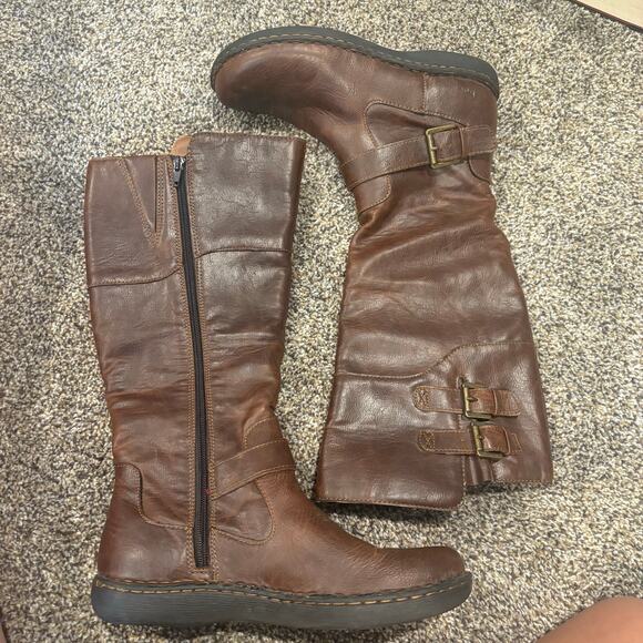 BOC Born Virginia Tall Brown Riding Boots Flannel Lined Zippered Side Size 8.5 M - Picture 2 of 8